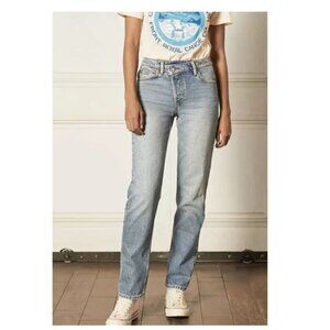 Boyish THE CASEY Womens Rigid Denim High Rise Straight Sz 25 in CITY LIGHTS